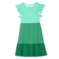 thumbnail image 4 of ATOGUTA Flower Girl Dress for Weddings Summer Ruffle Sleeve A Line Casual Party Dresses for Kids Size 5T-14, Green, 4 of 6