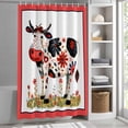 thumbnail image 3 of Watercolor Cow Fabric Shower Curtain Wildflowers Leaves Washable Shower Curtains for Bathroom, Waterproof Bath Curtain with Hooks Home Decor 72x84in, 3 of 8