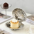 thumbnail image 4 of Jiibva Stainless Steel Shell Shaped Dessert Dish Metal Snack Tray Jewelry Storage Plate Metal Dessert Dish Table Decoration, 4 of 7