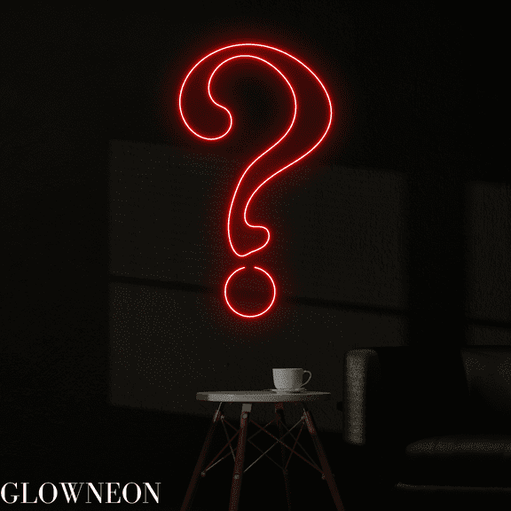 Glowneon Question Mark Neon Sign, Question Mark Game Room Led Decor
