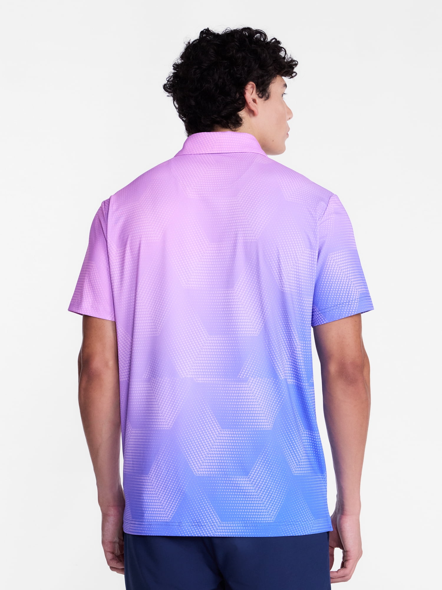 Birdie Bound Men's and Big Men's Ombre Geo Golf Polo Shirt, Sizes XS-4XLT