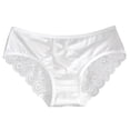 thumbnail image 1 of Gibobby Lencería sexy Bragas sexis con tiras finas y huecas para mujer, calzoncillos cómodos transpirables con costuras de satén de encaje(Blanco M), 1 of 5