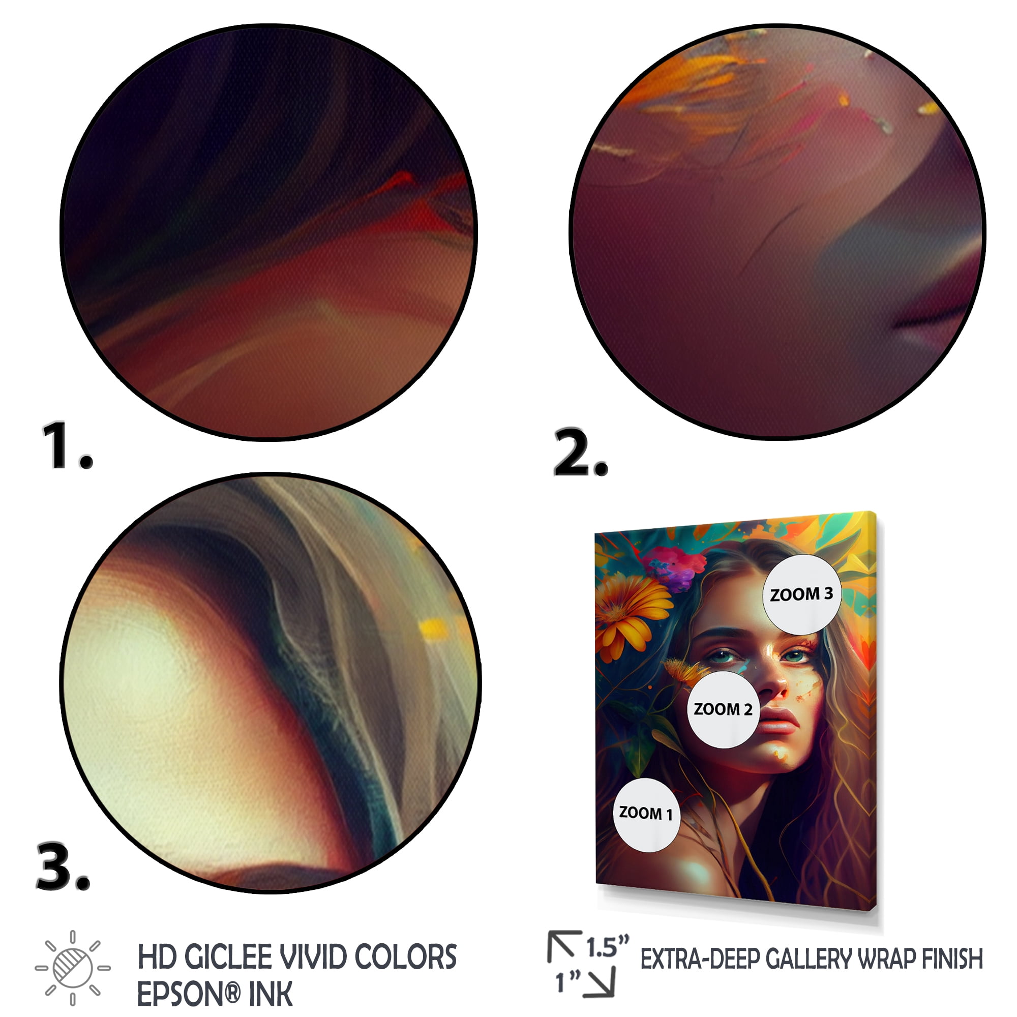 Designart Colorful Tropical Woman Portrait II Canvas Wall Art