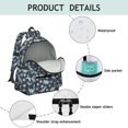 thumbnail image 4 of DarkBlue Cartoon Dinosaurs Leaves Pattern Cute School Backpack with Padded Back and Adjustable Shoulder Straps 13.4"x11"x4.7", 4 of 5