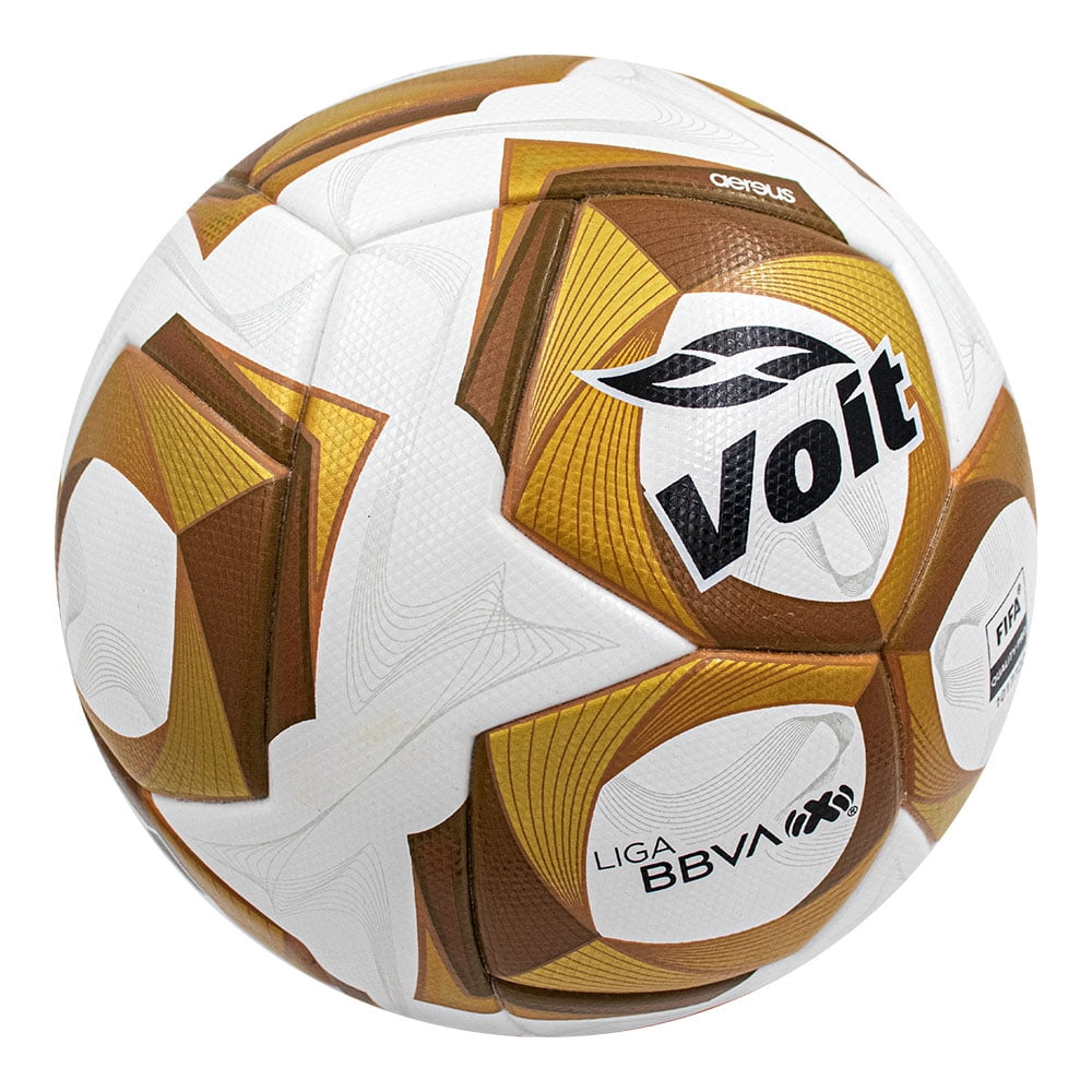 Voit Official Match Soccer Ball, FIFA Quality Pro Certified, Size 5, White and Gold, Professional Competition Grade