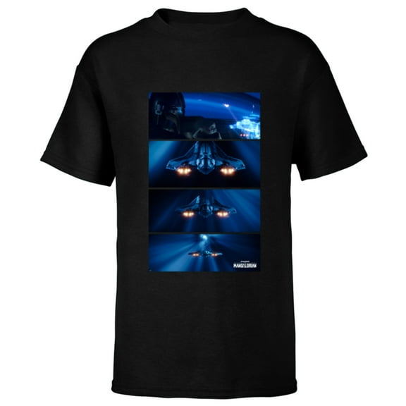 Star Wars The Mandalorian Season 3 Hyperspace Mission - Short Sleeve T-Shirt for Kids - Customized-Black