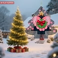thumbnail image 3 of Stylized Metal Christmas Tree Wind Spinner - Features Star Candy Canes & Holly Design - Perfect for Yard & Garden Decor, 3 of 7
