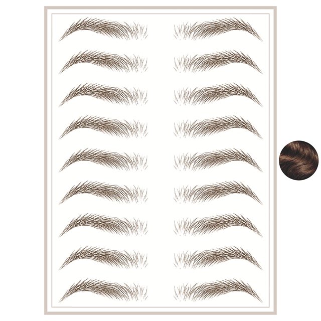 Tatuajes temporales para cejas, pegatinas impermeables para cejas, tatuajes falsos, pelo como pelar, transferencia instantánea, ceja cónica marrón
