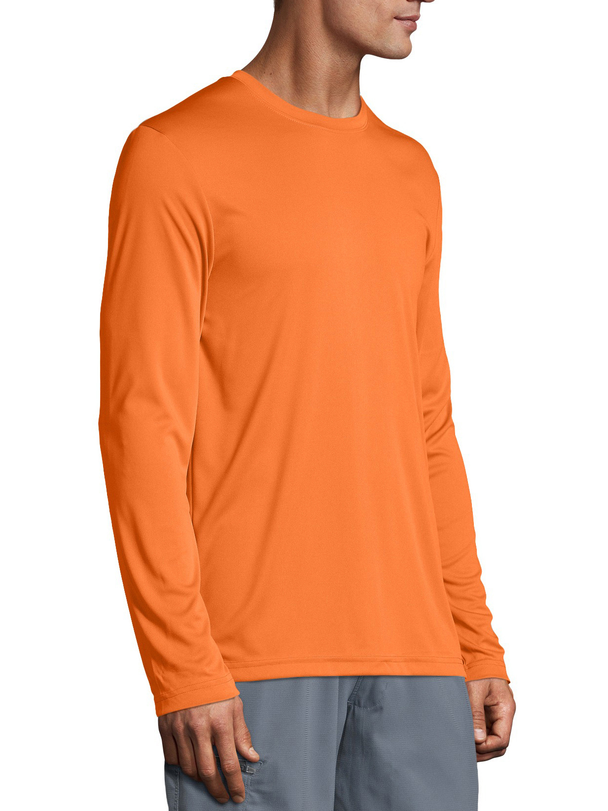 Hanes Cool DRI Performance Long-Sleeve T-Shirt (482L) Safety Orange, M - image 5 of 7