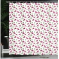 thumbnail image 4 of Ambesonne Floral Shower Curtain, Lily Blossoms Garden Art, 69"Wx84"L, Magenta Green and White, 4 of 5