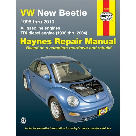 Volkswagen VW New Beetle 1.8 & 2.0L Gas (98-10) & 1.9L TDI Diesel (98-04) Haynes Repair Manual ^