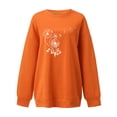 thumbnail image 2 of Gibobby Sudadera sin capucha y ocio Suéter sin capucha de manga de hombro de color sólido con parte superior suelta de otoño e invierno para mujer Características del suéter: (Anaranjado, L), 2 of 3
