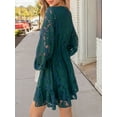 thumbnail image 3 of Cupshe Women's Floral Lace Peasant Sleeve Mini Dress, Sizes S-XL, 3 of 7