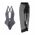 thumbnail image 2 of Womens One-Piece Swimsuits Bikini Lace Up Swimwear Beachwear Long Skirt Chiffon Two-Piece Set, 2 of 6