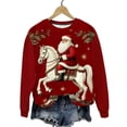 thumbnail image 6 of YUGYXL Christmas Sweatshirt for Women Fleece Lined Long Sleeve Crewneck Cute Print Holiday Party Pullover Tops F Red XL, 6 of 9