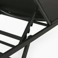 thumbnail image 3 of Noble House Castiel Reclining Aluminum Outdoor Chaise Lounge - Set of 2, Black/Dark Gray, 3 of 6