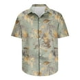 thumbnail image 5 of AHTJRT Stylish Men's Camouflage Print Button Down Short Sleeve Shirt Green M, 5 of 5