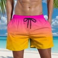 CHANGMOO Mens Mesh Shorts Print Beach Mens Swim Trunks 5 Inch Inseam