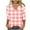 Orange, variant on Aofany Womens 3/4 Sleeve Blouses Plus Size Loose Fit Plaid Womens Dress Tops for Women V Neck Tee Shirts