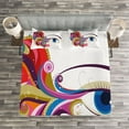 thumbnail image 3 of Ambesonne Eye Quilted Bedspread Set 3 Pcs, Woman's Eye Colorful Art, Queen Size, Multicolor, 3 of 3