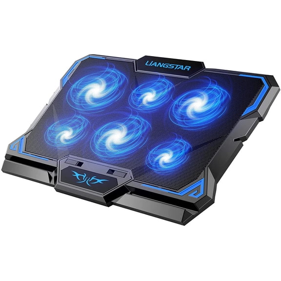 Laptop Cooling Pad, Laptop Cooler with 6 Quiet Led Fans for 15.6-17 Inch Laptop Cooling Fan Stand, Portable Ultra Slim USB Powered Gaming Laptop Cooling Pad, Switch Control Fan Speed Function