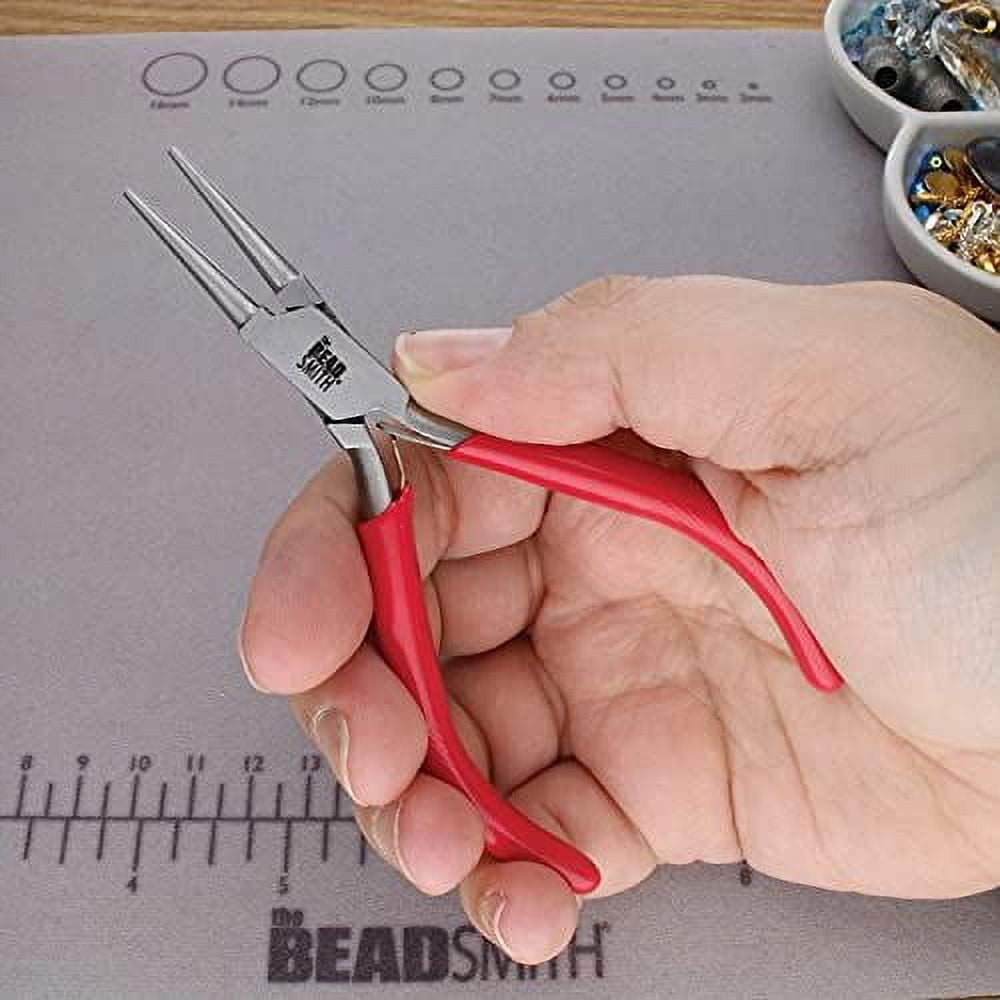 The Beadsmith I Beads Pliers – 4.5 Inches, 4-Piece Set: Round Nose, Chain Nose, Bent Chain Nose and Tungsten Carbide Side Cutter – Heart-Shaped Carrying Case Included – Tools for Jewelry Making…