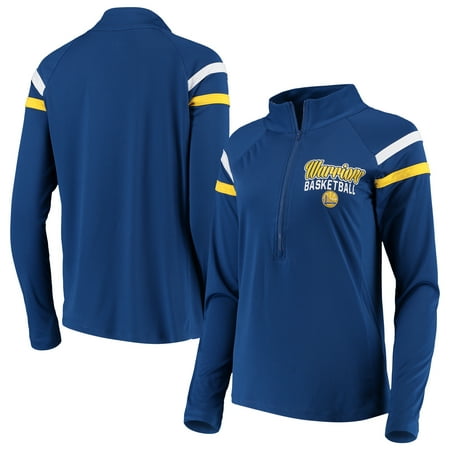 - Golden State Warriors 5th & Ocean by New Era Women's Pullover Half-Zip Thumb Holes Jacket - Royal
