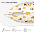 thumbnail image 5 of KLL Bees and Flowers Decorative Throw Pillow Covers Velvet Soft for Couch Sofa Bedroom Living Room Outdoor - 20"x20", 5 of 8