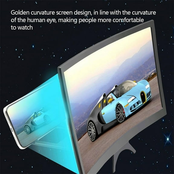 Latrodar 14inch Mobile Phone Video Curved Screen Amplifier 3D HD Magnifier Stand Affordable&High-Quality A 12x7.6 Inch Home Essentials
