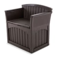 thumbnail image 2 of Suncast 31-Gallon Indoor & Outdoor Storage Patio Bench Chair, Java (3 Pack), 2 of 12