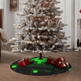 thumbnail image 3 of Lsque Geometry Dash Print Christmas Tree Skirt with Ties and Velcro,Xmas Holiday Decorations, Adjustable Tree Skirt-36", 3 of 6