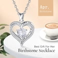 thumbnail image 2 of SFTING 925 Sterling Silver Heart Pendant Necklace with Cubic Zirconia I Love You to the Moon and Back Birthstone Infinity Jewelry Gift for Women Mother Daughter Teens, 2 of 8