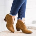 thumbnail image 3 of Kcodviy Bottes à la Cheville pour Femmes Bottes Compensées pour Femmes Bottes Courtes Épaisses pour Femmes Bottes Épaisses pour Femmes Chaussures Rétro Bottes en Cuir, 3 of 6