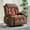 Brown, variant on 360° Swivel Rocker Recliner Chair with Heat and Massage, 3 Positions, USB Ports, Side Pockets, Cup Holders, for Living Room, Bedroom
