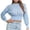 Blue, variant on Vedolay Women Sweater 2023 Puff Sleeve Knit Sweater Long Sleeve Stretchy Pullover Tops Red,L