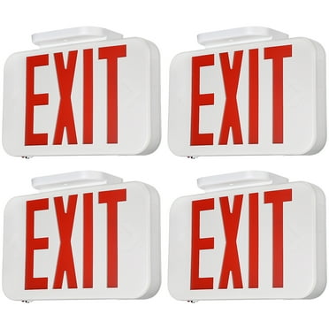 TORCHSTAR Red LED Exit Sign Emergency Light, Double Sided, Battery Backup, UL-Listed, AC 120V/227V Exit Light for Business, Residencial & Commercial, Pack of 4