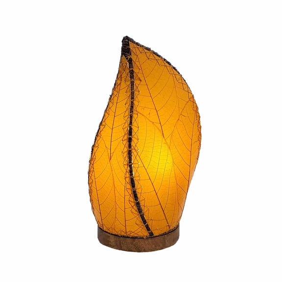 Eangee Home Design Leaflet Table Lamp, Shade Made Of Cocoa Leaves, 5x7x14 Inches