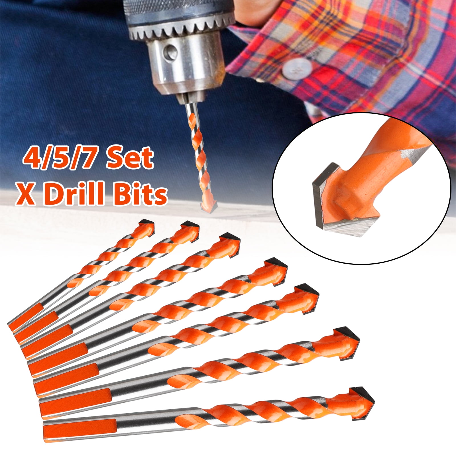 Strong and Sturdy Drill Bit Set of 5 Multi-Material Carbide Drill Bits for Ceramic Tiles Concrete Brick Glass Plastic Masonry and Wood Long Lasting Strong and Sturdy Drill Bit Set of 5 Multi-Material Carbide Drill Bits for Ceramic Tiles Concrete Brick Glass Plastic Masonry and Wood Long Lasting