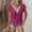 #2_Hot Pink, variant on Summer Eyelet Tops For Women's V Neck Lace T-Shirt Cap Sleeve Tees Basic Plain Blouses Slim Fitted Causal Tee Elegant Loose Costume Clothings