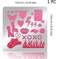 thumbnail image 4 of Gray Preppy Metal Stencils Book Butterfly Hat Stainless Steel Stencils for Crafts and Painting On Wood Floor Tile Wall Furniture 6x6 inch, 4 of 7
