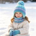 thumbnail image 4 of Kids Winter Hat Scarf Gloves Set, Girls Boys Toddler Warm Fleece Beanie Knit Neck Scarf Mittens Christmas Gift, 4 of 8
