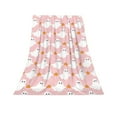 thumbnail image 5 of CuiLiyq Halloween Ghost Pink Blanket, Halloween Throw Blanket Flannel Lightweight Soft Plush Blankets, for Bed Sofa Livingroom Chair Car Travel Pet, 5 of 6
