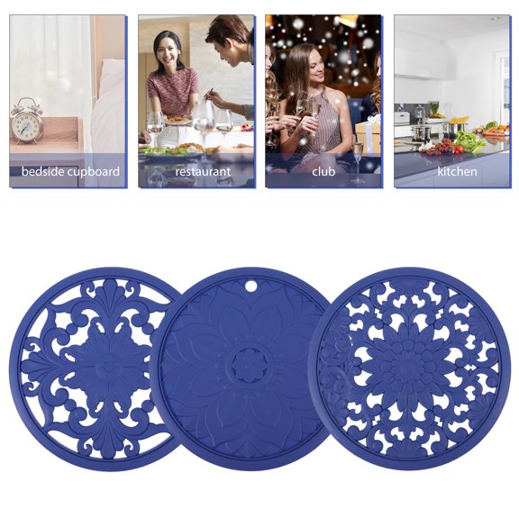 HEANUJJ Set of 3 Hollow Silicone Non- Dining Placemats for Home Table