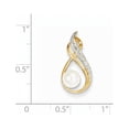 thumbnail image 2 of 14k 6-7mm White Round Freshewater Cultured Pearl and Diamond Pendant in 14k Yellow Gold, 2 of 2
