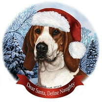 Holiday Pet Gifts Treeing Walker Coonhound Santa Hat Dog Porcelain Ornament