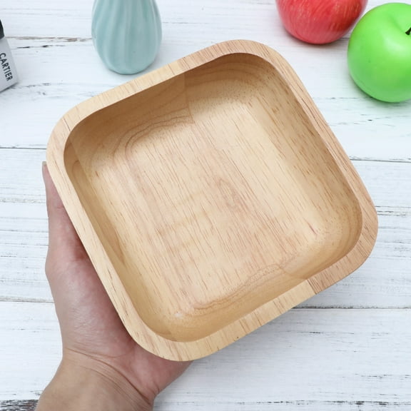 DRAFIDEEP Vegetable Bowl Serving Square Salad Bowls Wood 1Pack