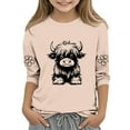 thumbnail image 1 of Lovzfmll T-Shirt Graphique à Manches 3/4 pour Enfants, Col Rond Décontracté, Style Col Rond pour Tout-Petits 3-4 Ans, 1 of 4