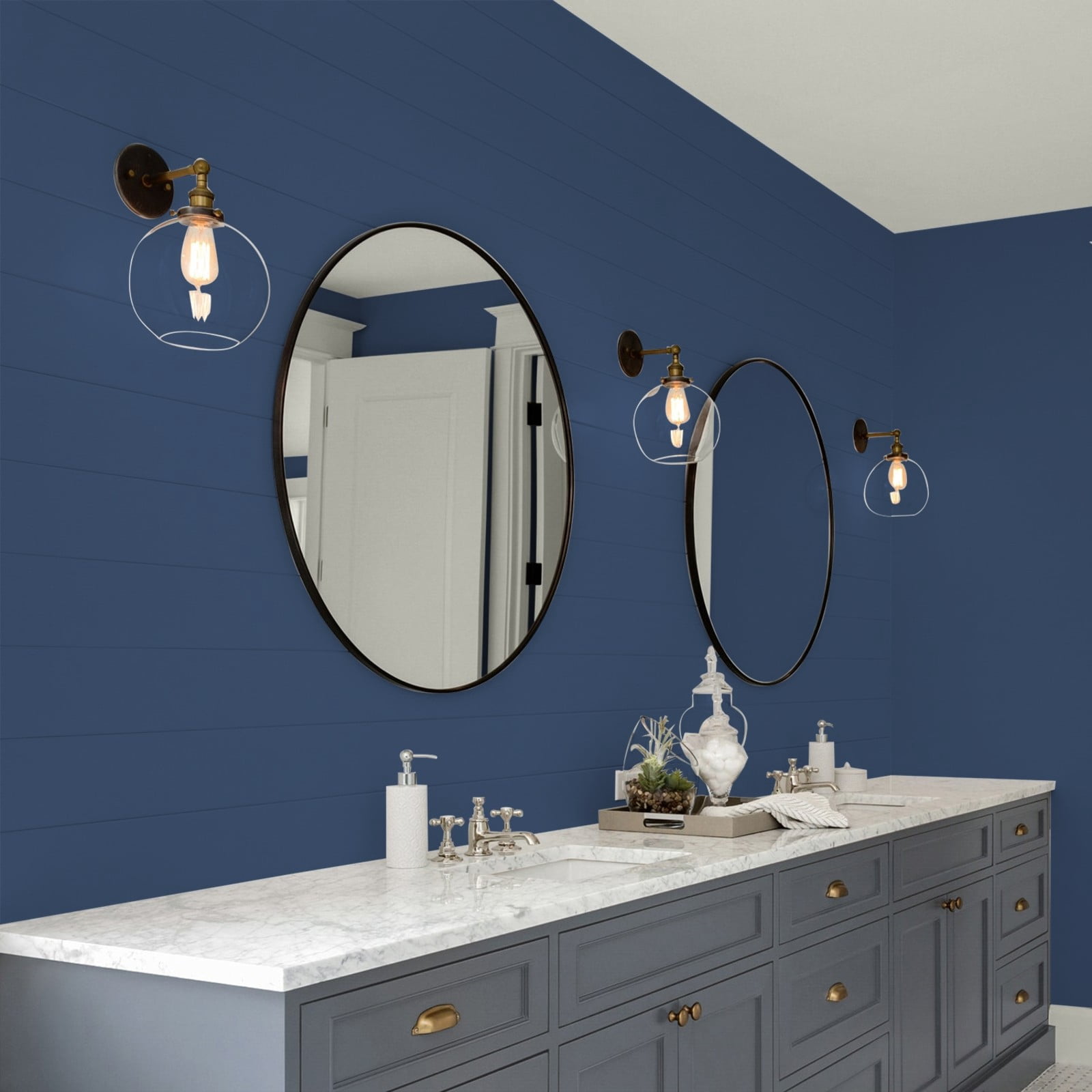 Glidden Glidden Kitchen Bath and Laundry Annapolis Blue / Blue, Eggshell Interior Paint with Primer, 1 Gallon