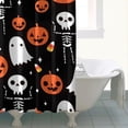 thumbnail image 4 of Halloween Pumpkin Skull Pattern Shower Curtain 84"x72" ,Bathroom Decorative Shower Curtains Set with 12 Hooks,Modern Waterproof Washable Shower Curtain, 4 of 6