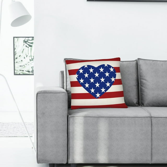 HOARBOEG Housse de Coussin Imprimée Haute Définition pour la Fête de l'Indépendance